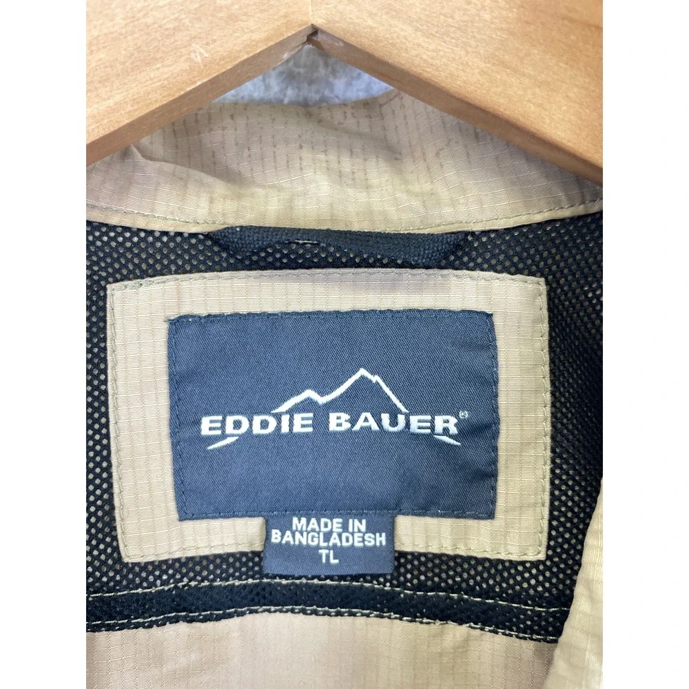 Eddie Bauer Men's XL Tall Tan Ripstop Field Jacket Khaki Utility Travel Safari - Picture 4 of 16